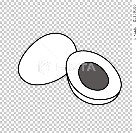 農産物 たまご イラスト 白黒 モノクロ のイラスト素材 [81309190] - PIXTA