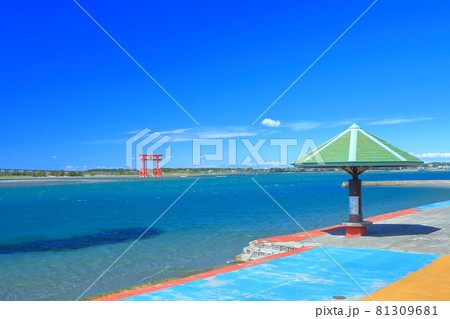 【静岡県】晴天下の弁天島海浜公園 【静岡県】晴天下の弁天島海浜公園 81309681