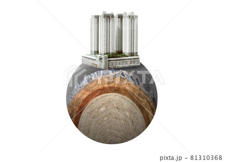 Underground soil layer of cross-section earth with concrete on the top Underground soil layer of cross-section earth with concrete on the top 81310368