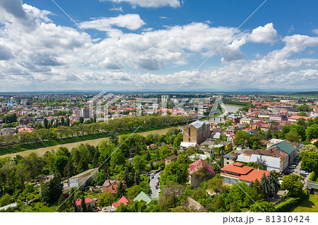 The Uzhgorod aerial panorama city view 81310424