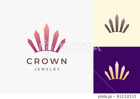 Crown or jewelry logo in luxury and simple shape represent king and queen 81310515
