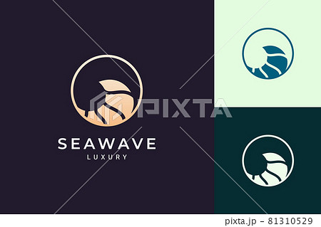 Circle ocean wave logo in simple and modern shapeのイラスト素材 [81310529] - PIXTA