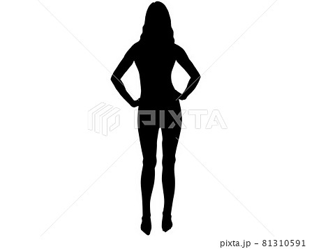 スリムな女性シルエットのイラスト素材 [81310591] - PIXTA