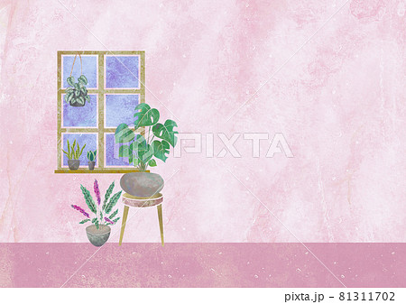 観葉植物とインテリアのイメージ 水彩 イラスト 住宅 観葉植物とインテリアのイメージ 水彩 イラスト 住宅 81311702