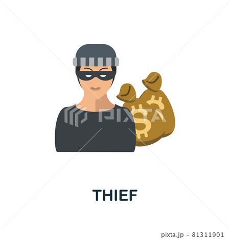 Thief icon. Flat sign element from law collection. Creative Thief icon for web design, templates, infographics and more 81311901