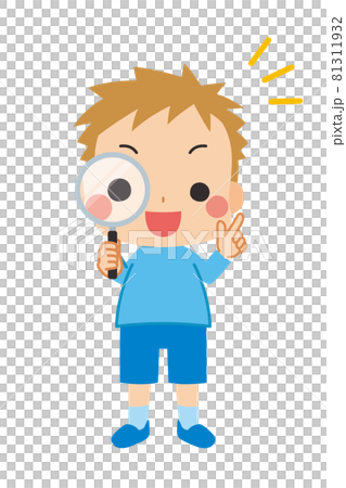 Illustration of a cute little boy explaining... - Stock Illustration ...