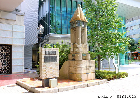 東京都中央区銀座1　煉瓦銀座の碑　ガス灯　銀座一丁目　銀座通り　京橋 81312015