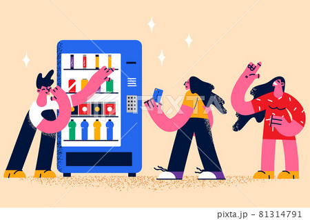 Buying food in grocery machine concept Buying food in grocery machine concept 81314791