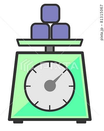 重量を正確に計測する秤のイラストのイラスト素材