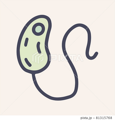 Bacteria helicobacter pylori color vector doodle icon 81315768