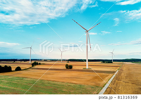 Wind turbine in the field. Wind power energy concept Wind turbine in the field. Wind power energy concept 81316369