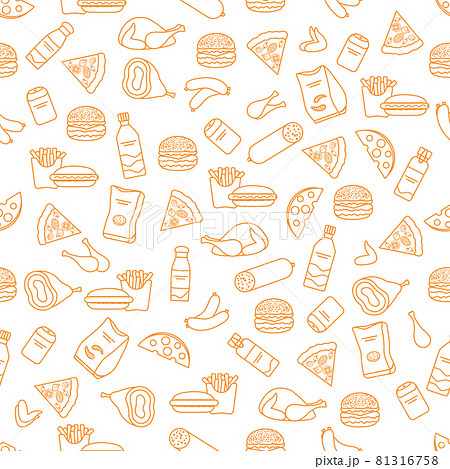 Seamless Pattern Fast Food Snack Picnic Unhealthy 81316758