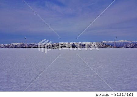 冬の伊吹山ドライブウェイ駐車場からの北アルプス 81317131