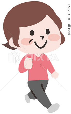 二頭身_歩くシニア女性 81317151