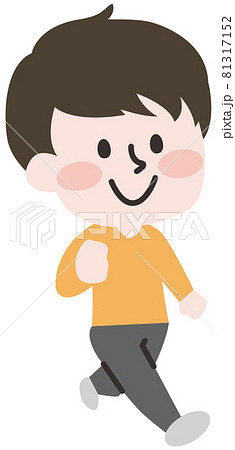 二頭身_歩く男性 81317152