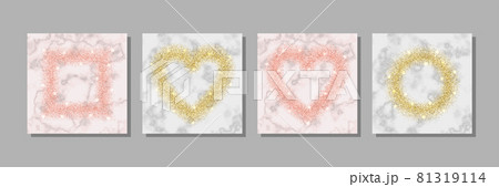 Romantic Pink and Gold Glitter Frames set. Templates for greeting cards Romantic Pink and Gold Glitter Frames set. Templates for greeting cards 81319114