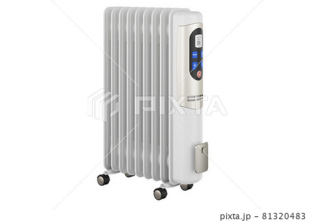 Electric oil heater, 3D rendering 81320483