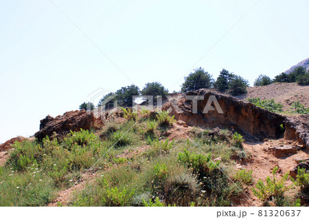 Baska, island Krk, phenomenal Zarok - sandy & rocks area, Adriatic coast, Croatia 81320637
