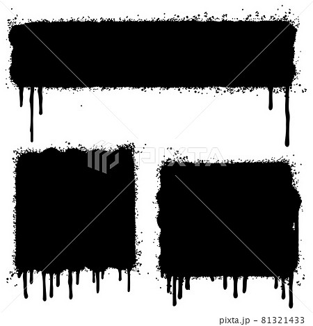 Set of graffiti Spray painted lines and grunge dots isolated on white background. vector illustration. 81321433