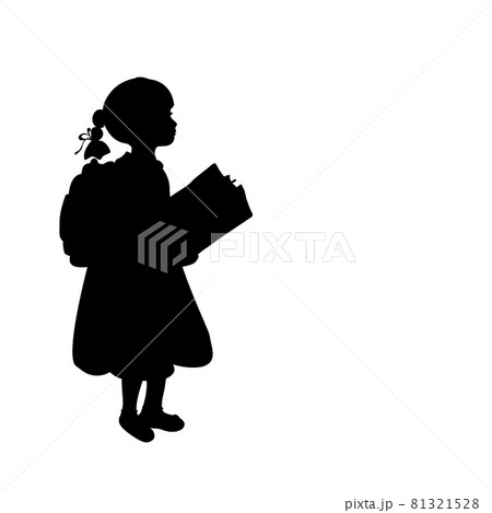 Silhouette girl with book. Back to school Silhouette girl with book. Back to school 81321528