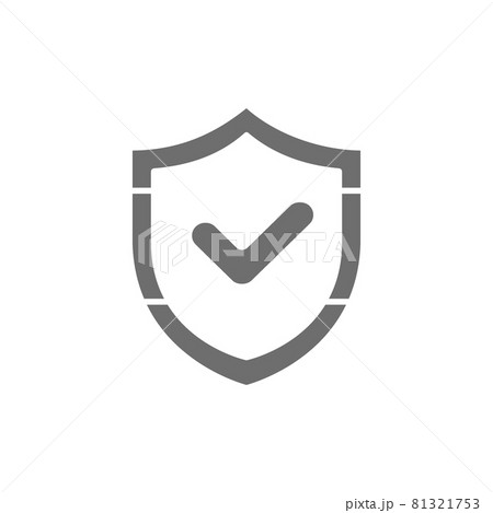 Shield with check mark, quality control protection, accepted, approved grey icon Shield with check mark, quality control protection, accepted, approved grey icon 81321753