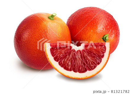 Blood red oranges isolated on white background with clipping path and full depth of field 81321782