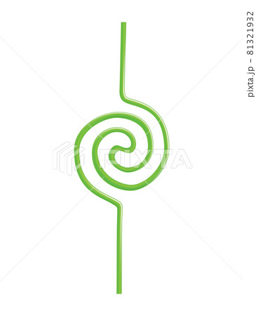 Drinking straw in abstract design or form. Color disposable plastic and flexible straw for beverage juice and cocktail. Vector illustration of curved pipe line 81321932