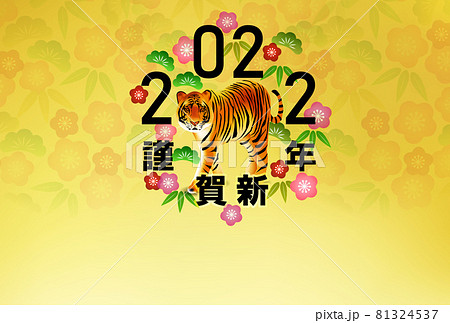 寅　年賀状　和紙　背景 81324537