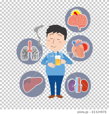 成人病や不健康を気にしない男性 81324978