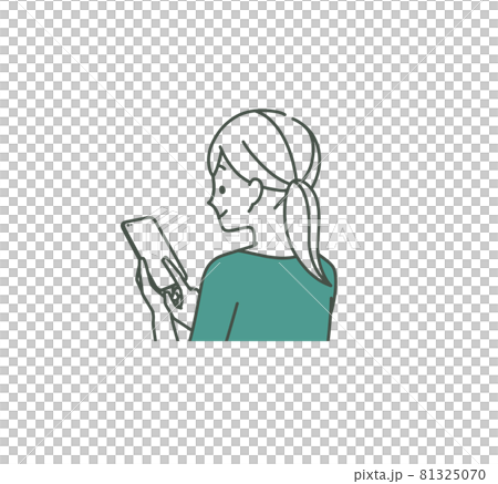 スマートフォンを使っている女性-2色 81325070