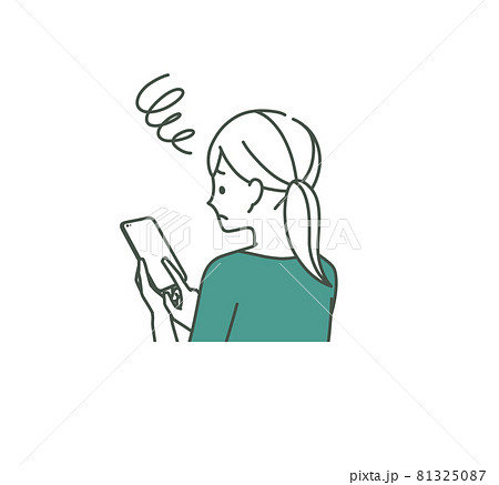 スマートフォンを使っている女性-2色 スマートフォンを使っている女性-2色 81325087