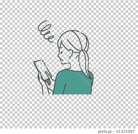 スマートフォンを使っている女性-2色 スマートフォンを使っている女性-2色 81325087