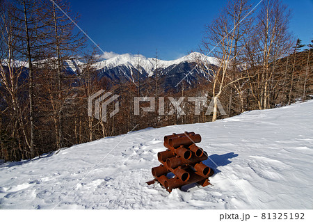 鳳凰三山・杖立峠付近から見る厳冬の白峰三山 鳳凰三山・杖立峠付近から見る厳冬の白峰三山 81325192