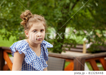Girl resting on terrace in summer day 81326448