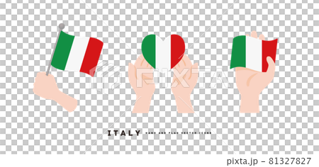 [イタリア]手と国旗のアイコン ベクターイラスト 81327827
