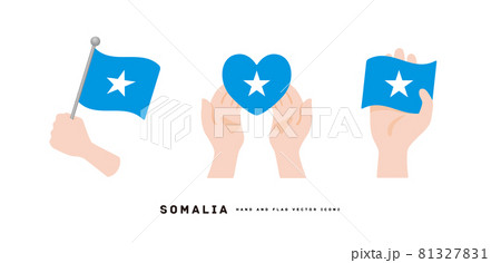 [ソマリア]手と国旗のアイコン ベクターイラスト 81327831