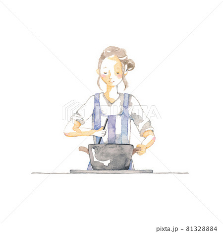 料理をする女性 81328884