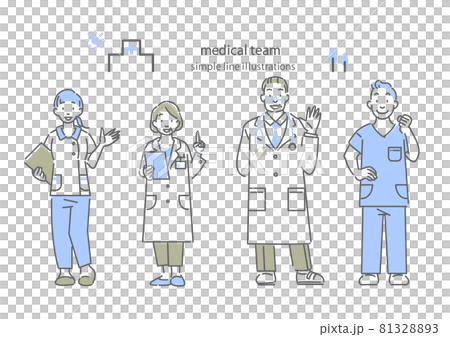 Various medical staff Simple and stylish line drawing illustrations Various medical staff Simple and stylish line drawing illustrations 81328893