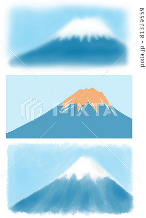 富士山3パターンのイラストのイラスト素材