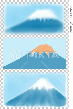 富士山3パターンのイラストのイラスト素材