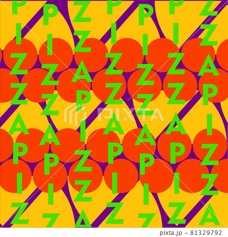 bright and color abstract pizza sticker or logo 81329792