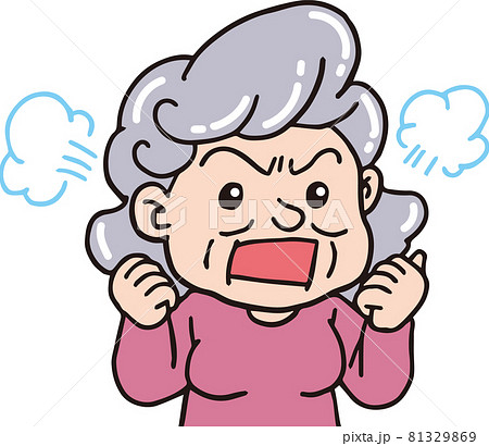 怒っている高齢女性_70代_カラー_上半身. 怒っている高齢女性_70代_カラー_上半身. 81329869