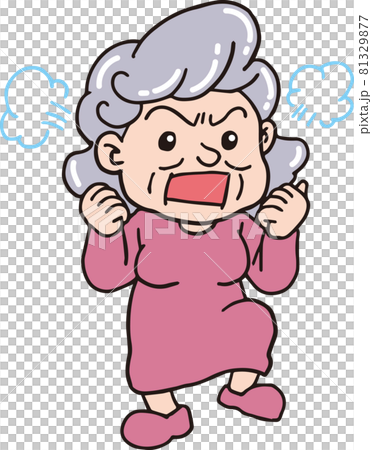 怒っている高齢女性_70代_カラー_全身 怒っている高齢女性_70代_カラー_全身 81329877