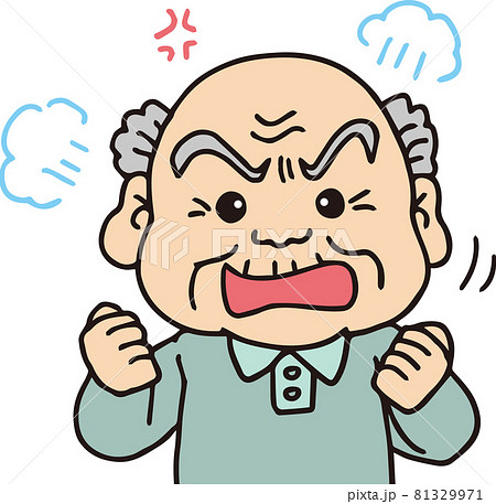 怒っている高齢男性_80代_カラー_上半身 81329971