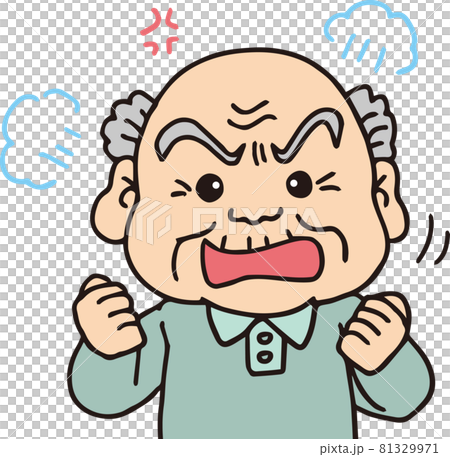 怒っている高齢男性_80代_カラー_上半身 81329971