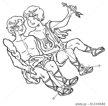 黄道十二星座-ふたご座の星座線 81330686