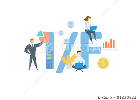IF, Insufficient funds. Concept with keyword, people and icons. Flat vector illustration. Isolated on white. IF, Insufficient funds. Concept with keyword, people and icons. Flat vector illustration. Isolated on white. 81330822