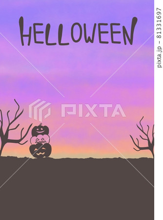 ハロウィン空の背景とカボチャの影の縦型2 ハロウィン空の背景とカボチャの影の縦型2 81331697