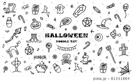 Halloween doodle hand drawing element vector set 12005878 Vector Art at  Vecteezy