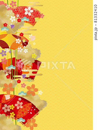 和風柄の艶やかな背景素材 和風 日本 友禅 背景 ベクターのイラスト素材
